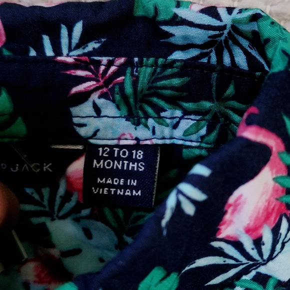 Janie and Jack Button-up Tropical Hawaii Print Shirt - Picture 5 of 7